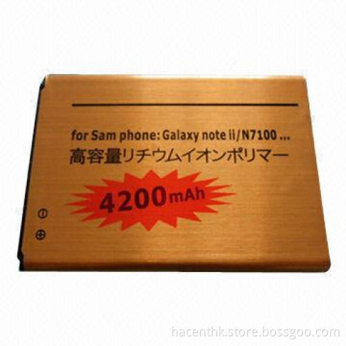 Mobile Phone Battery for Samsung Note 2 N7100, 4,200mAh Capacity